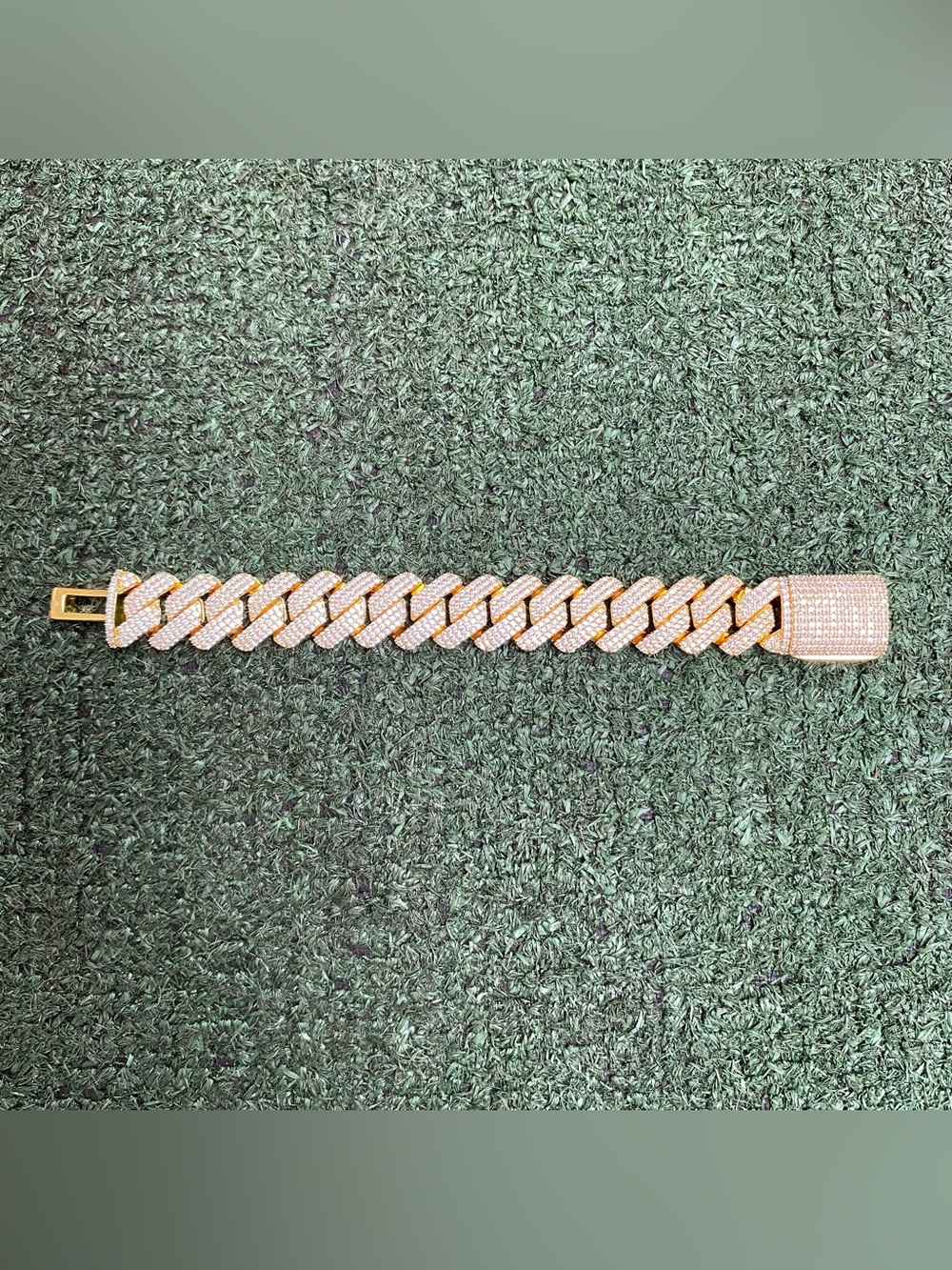 Gold Cuban Link Diamond Bracelet